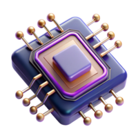 dramatic creative Futuristic data chip with intricate circuitry and glowing nodes authentic png