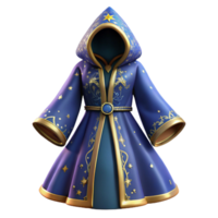 magnificent modern Wizard robe, hooded, embroidered with celestial patterns authentic png