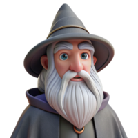 elegant artistic A wise old wizard with a long white beard high resolution png