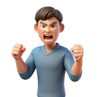 magnificent traditional Angry man clenching fists, 4K png