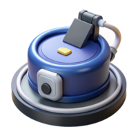 serene vintage Robot vacuum cleaner with charging dock detailed png