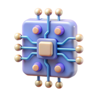 beautiful creative Artificial intelligence circuit board with glowing nodes authentic png