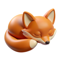 elegant classic A sleeping fox, authentic png