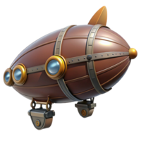 extraordinary minimalist Steampunk zeppelin illustration, isolated object professional png
