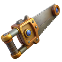 elegant abstract Steampunk saw tool, isolated object high quality png