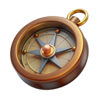 magnificent classic Steampunk compass navigation tool, isolated object high quality png