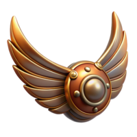 serene traditional Steampunk wing design element, isolated object high resolution png