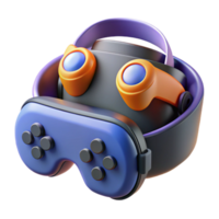 vibrant rustic Virtual reality headset with controllers high quality png