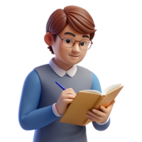 magnificent abstract Focused student writing in a notebook high resolution png