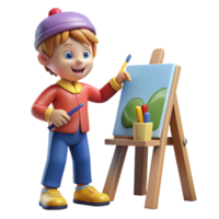 magnificent rustic Creative child painting a picture authentic png