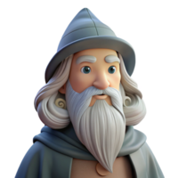 elegant minimalist A wise old wizard, with a long white beard high resolution png