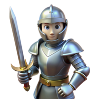magnificent rustic A knight in shining armor, holding a sword high quality png