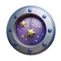 dramatic modern Spaceship window, circular, view of stars implied through transparency high resolution png