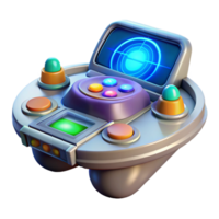 beautiful modern Spaceship console, holographic display, interactive buttons 4K png