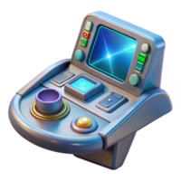 dramatic vintage Spaceship console, holographic display, interactive buttons original png