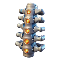 vibrant abstract Cybernetic spine, metallic vertebrae, glowing nodes original png