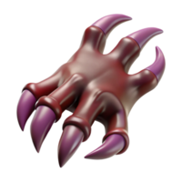 elegant rustic A realistic rendering of a demon's hand, clawed, detailed png
