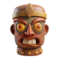 impressive artistic A single, stylized tribal totem with carved faces, high quality png