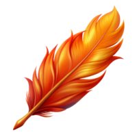 impressive classic A realistic rendering of a phoenix feather, fiery, 4K png