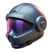 extraordinary abstract Cyberpunk motorcycle helmet with integrated visor and communication system detailed png