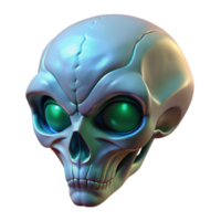 magnificent vintage Alien skull with intricate bone structure and glowing eye sockets high resolution png