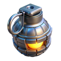 extraordinary artistic Sci-fi grenade with glowing core and metallic casing exclusive png