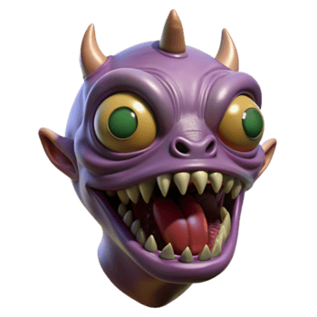 impressionante vintage estrangeiro criatura cabeça com múltiplo olhos e afiado dentes Alto qualidade png