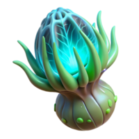 impressive vintage Alien plant seed pod with bioluminescent veins and pulsating core genuine png