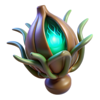 wonderful vintage Alien plant seed pod with bioluminescent veins and pulsating core exclusive png