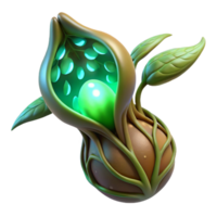 dramatic rustic Alien plant seed pod with bioluminescent veins and pulsating core exclusive png