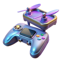 magnificent abstract Cyberpunk drone remote control with joystick and holographic display exclusive png