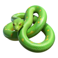 dramatic abstract A slithering green tree python high quality png