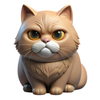 magnificent minimalist A grumpy Persian cat with flat face authentic png