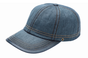 Stylish Denim Baseball Cap with Adjustable Strap and Stitched Detailing on Transparent Background png