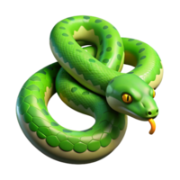 magnificent artistic A slithering green tree python original png