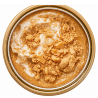 Creamy Peanut Butter Spread in Glass Jar with Smooth Texture and Crunchy Bits png