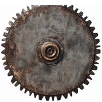 Rustic Circular Saw Blade with Metal Texture for Industrial and Mechanical Design Projects png