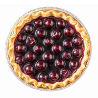 Delicious Blueberry Pie with Glazed Berries and Flaky Crust on Transparent Background png