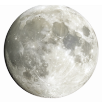 Realistic Full Moon Illustration with Detailed Craters on a Transparent Background png