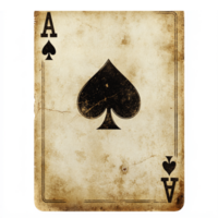 antique en jouant carte ace de piques ancien conception avec usé texture et élégant graphique png