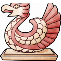 Elegant Mythical Creature Illustration with Intricate Patterns and Serene Color Palette png