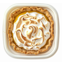 Delicious Lemon Meringue Pie with Golden Crust and Creamy Meringue Topping png