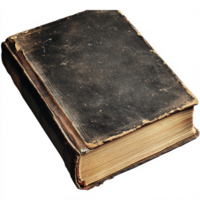 Vintage Leather Bound Book with Worn Edges and Gold Gilding on a Transparent Background png