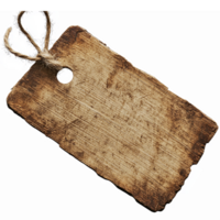 Rustic Wooden Blank Label Tag with Twine String for Crafts and Product Tagging png