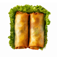 Fresh Spring Rolls Wrapped in Crisp Lettuce on Transparent Background for Culinary Designs png