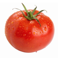 Fresh Juicy Red Tomato with Water Droplets on Transparent Background for Culinary Use png