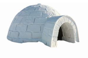 Detailed White Igloo Structure with Archway on Transparent Background png