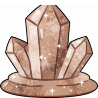 Brown Crystal Cluster with Sparkling Highlights on a Base Ideal for Magical Fantasy Designs png