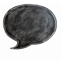 Chalkboard Speech Bubble for Communication and Message Conveyance on Transparent Background png