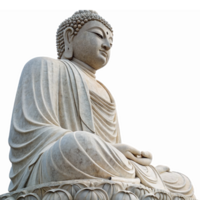 Serene Buddha Statue in Meditative Pose Representing Peace and Tranquility png